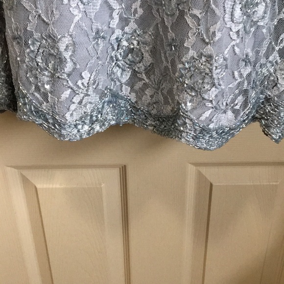 Gray Lace & Bead Blouse by Candlelight& Champagne - Picture 4 of 8